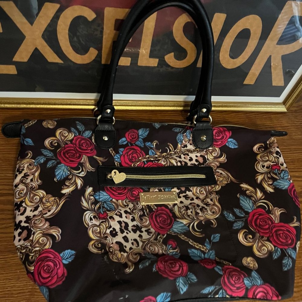 Betsey Johnson Floral Leopard Tote, Vintage | Used